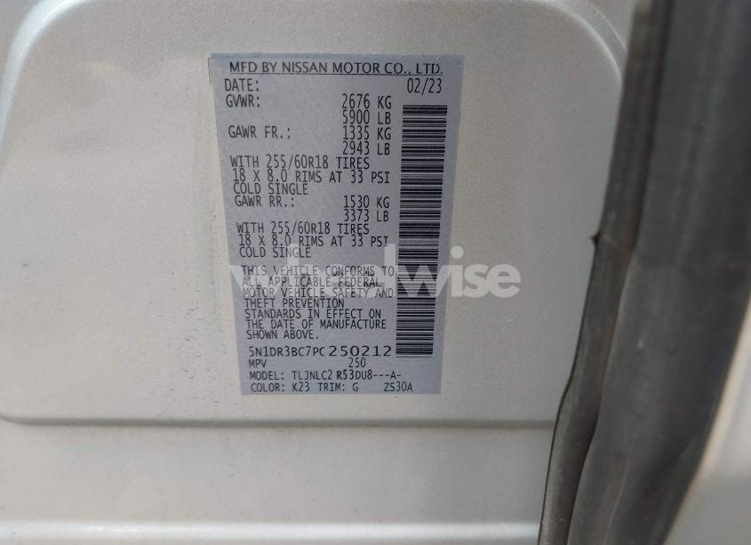 Photo 9 of 2023 Nissan Pathfinder SV 4WD (VIN 5N1DR3BC7PC250212)