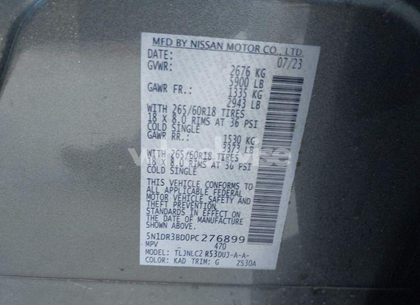 Photo 9 of 2023 Nissan Pathfinder ROCK CREEK 4WD (VIN 5N1DR3BD0PC276899)