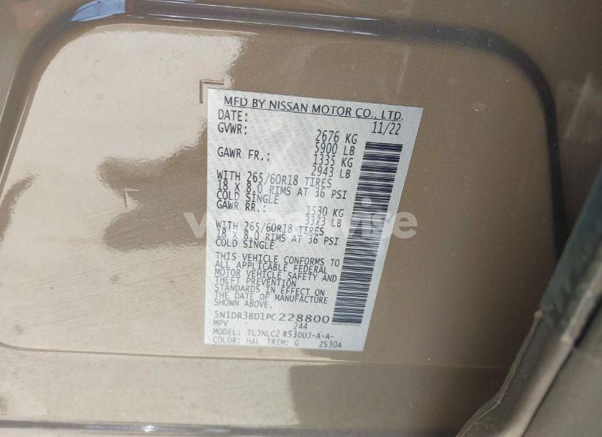 Photo 9 of 2023 Nissan Pathfinder ROCK CREEK 4WD (VIN 5N1DR3BD1PC228800)