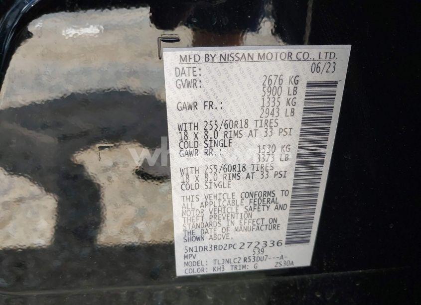 Photo 9 of 2023 Nissan Pathfinder SV 4WD (VIN 5N1DR3BD2PC272336)