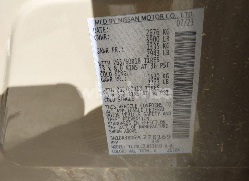 Photo 9 of 2023 Nissan Pathfinder ROCK CREEK 4WD (VIN 5N1DR3BD6PC278169)