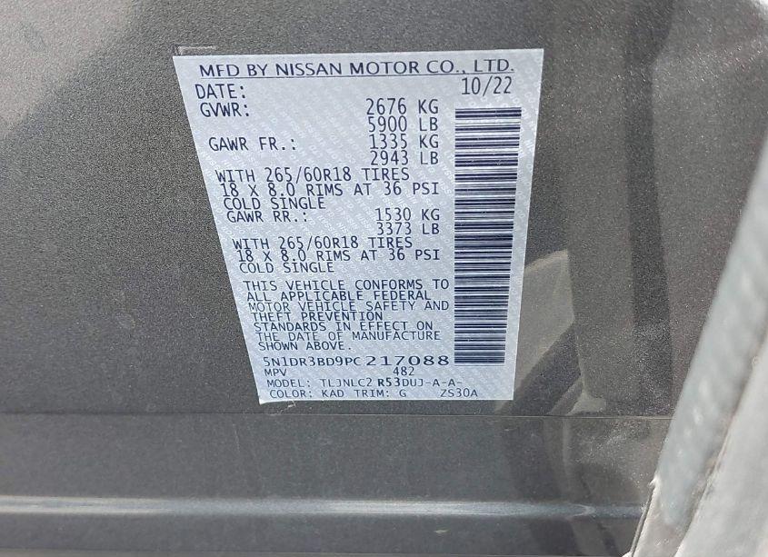 Photo 9 of 2023 Nissan Pathfinder ROCK CREEK 4WD (VIN 5N1DR3BD9PC217088)