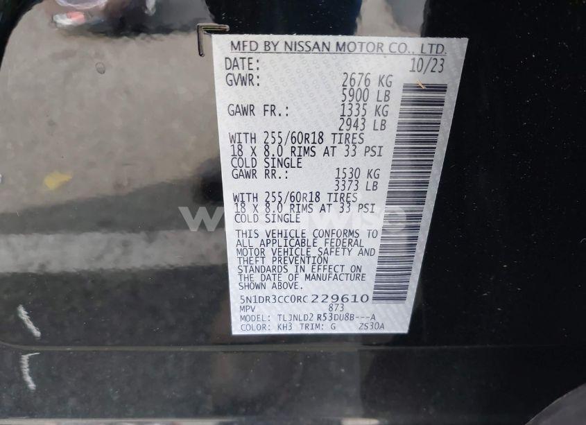 Photo 9 of 2024 Nissan Pathfinder SL 4WD (VIN 5N1DR3CC0RC229610)