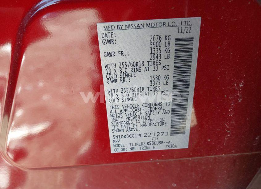 Photo 9 of 2023 Nissan Pathfinder SL 4WD (VIN 5N1DR3CC1PC221271)