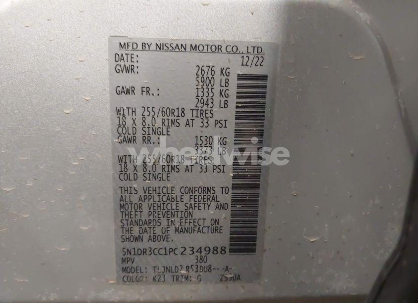 Photo 9 of 2023 Nissan Pathfinder SL 4WD (VIN 5N1DR3CC1PC234988)