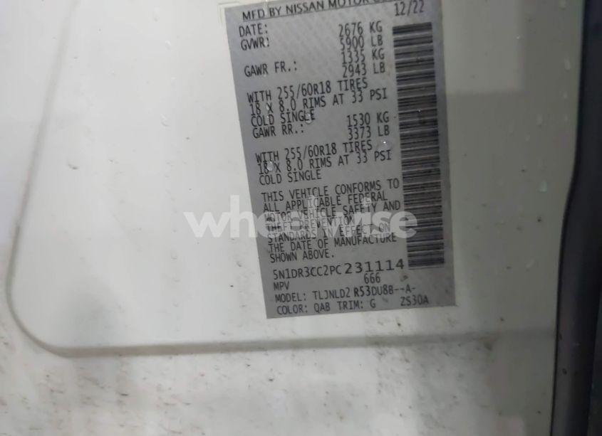 Photo 9 of 2023 Nissan Pathfinder SL 4WD (VIN 5N1DR3CC2PC231114)