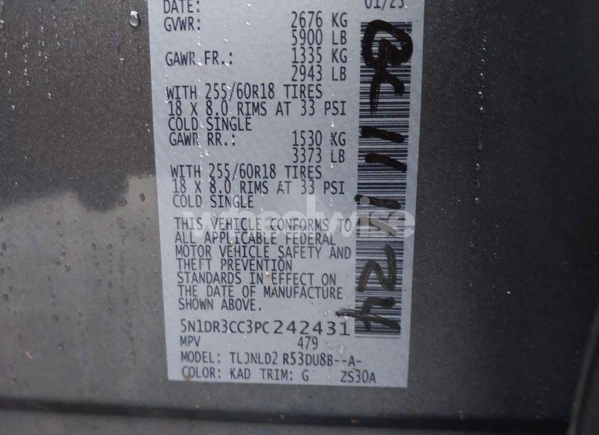 Photo 9 of 2023 Nissan Pathfinder SL 4WD (VIN 5N1DR3CC3PC242431)