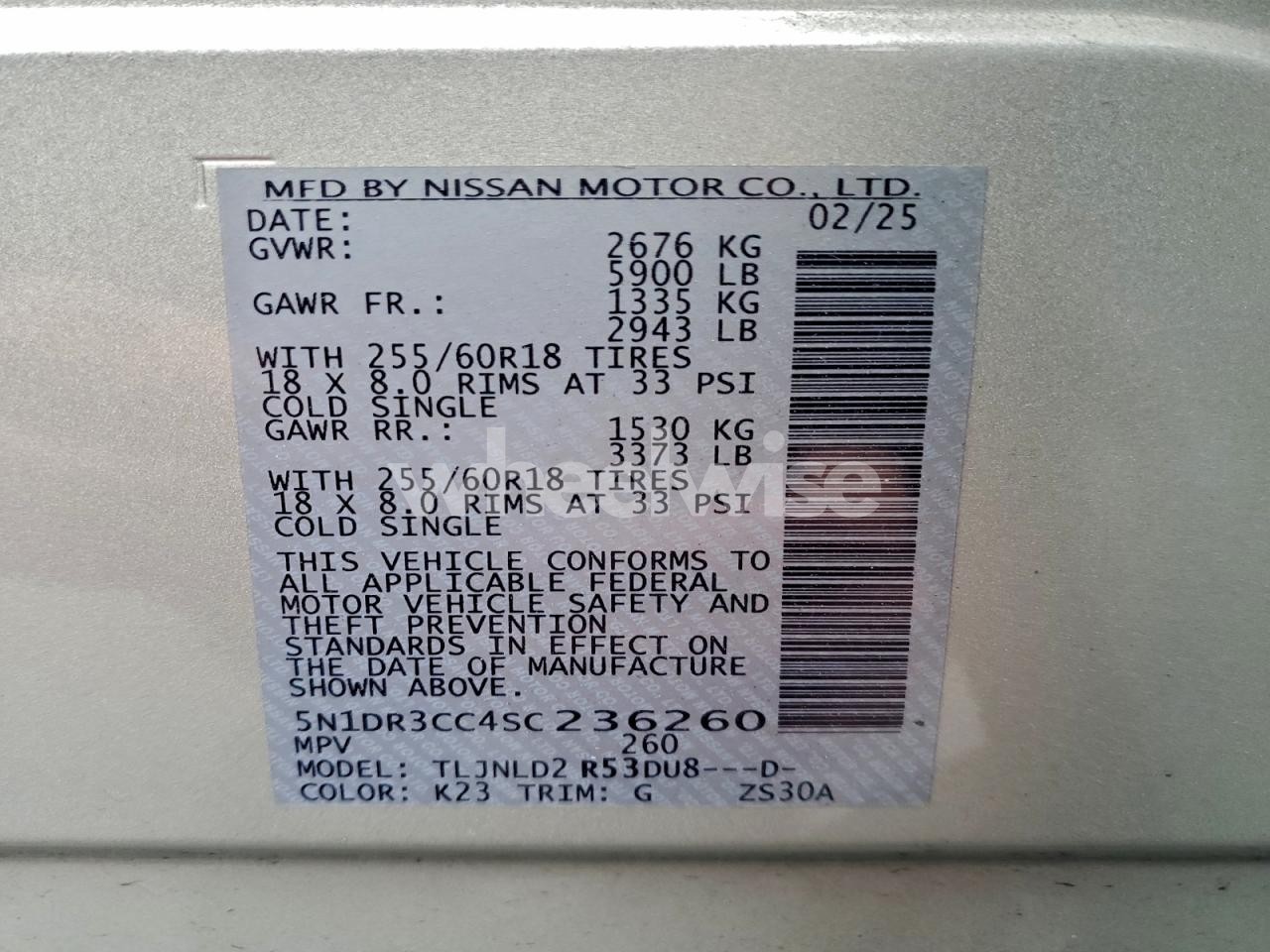 Photo 13 of 2025 NISSAN PATHFINDER SL (VIN 5N1DR3CC4SC236260)