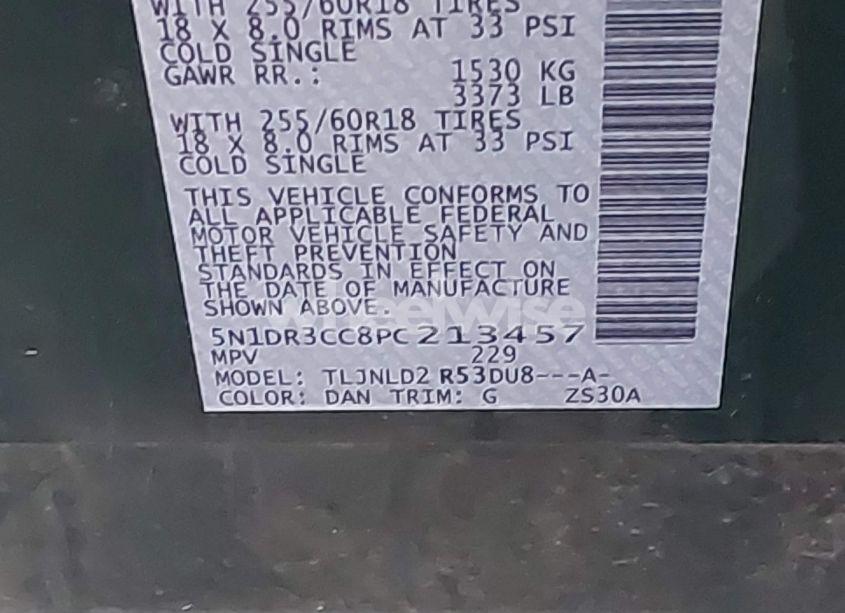 Photo 9 of 2023 Nissan Pathfinder SL 4WD (VIN 5N1DR3CC8PC213457)