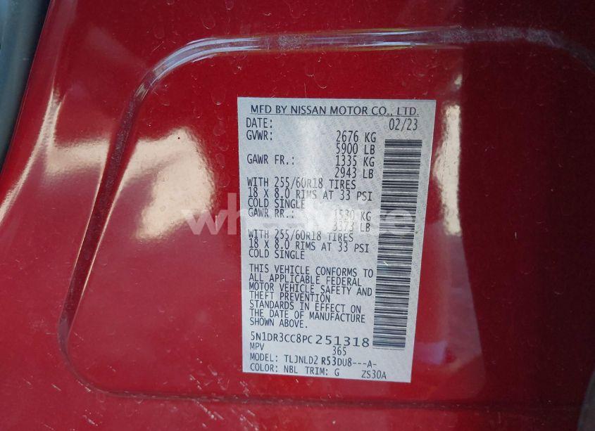 Photo 9 of 2023 Nissan Pathfinder SL 4WD (VIN 5N1DR3CC8PC251318)