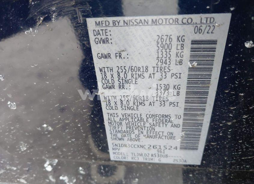 Photo 9 of 2022 Nissan Pathfinder SL 4WD (VIN 5N1DR3CCXNC261524)