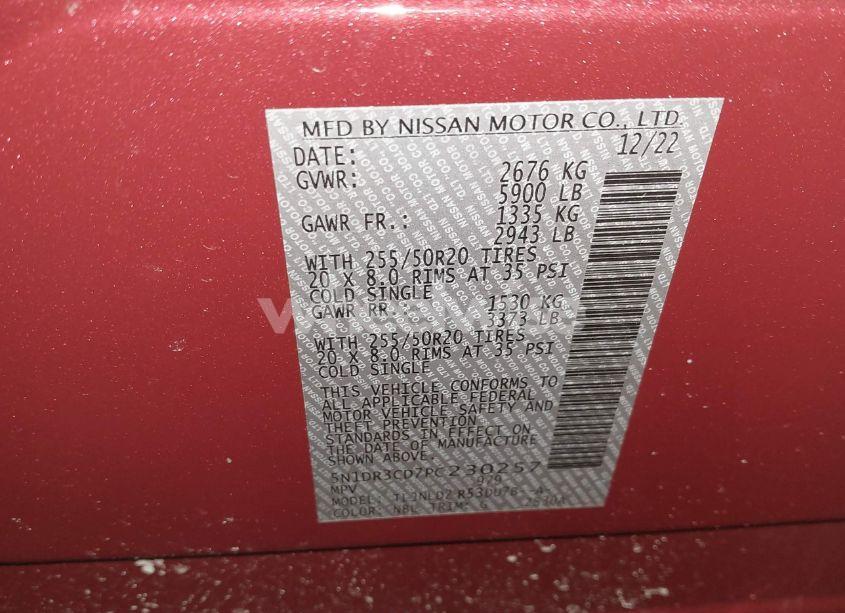 Photo 9 of 2023 Nissan Pathfinder SL 4WD (VIN 5N1DR3CD7PC230257)