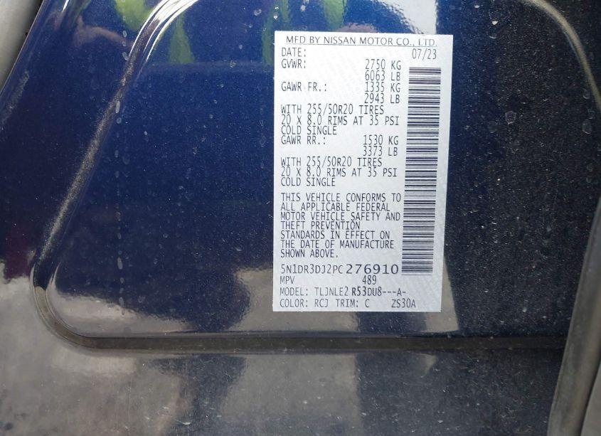 Photo 9 of 2023 Nissan Pathfinder PLATINUM 4WD (VIN 5N1DR3DJ2PC276910)