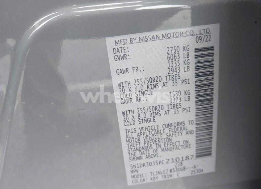 Photo 9 of 2023 Nissan Pathfinder PLATINUM 4WD (VIN 5N1DR3DJ5PC210187)