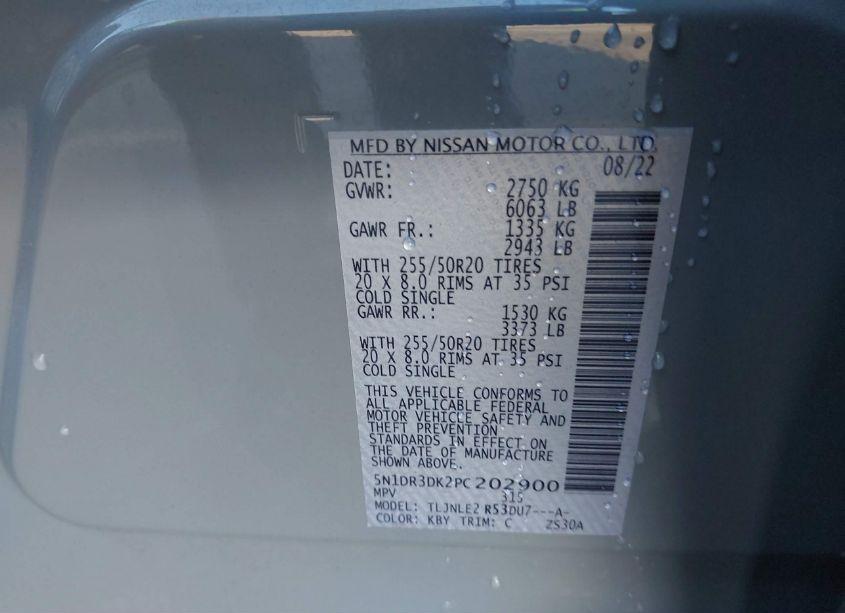 Photo 9 of 2023 Nissan Pathfinder PLATINUM 4WD (VIN 5N1DR3DK2PC202900)