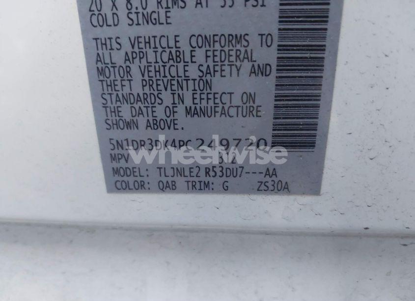 Photo 9 of 2023 Nissan Pathfinder PLATINUM 4WD (VIN 5N1DR3DK4PC249720)