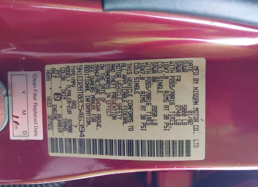 Photo 9 of 2002 Nissan Xterra XE (VIN 5N1ED28T02C546394)