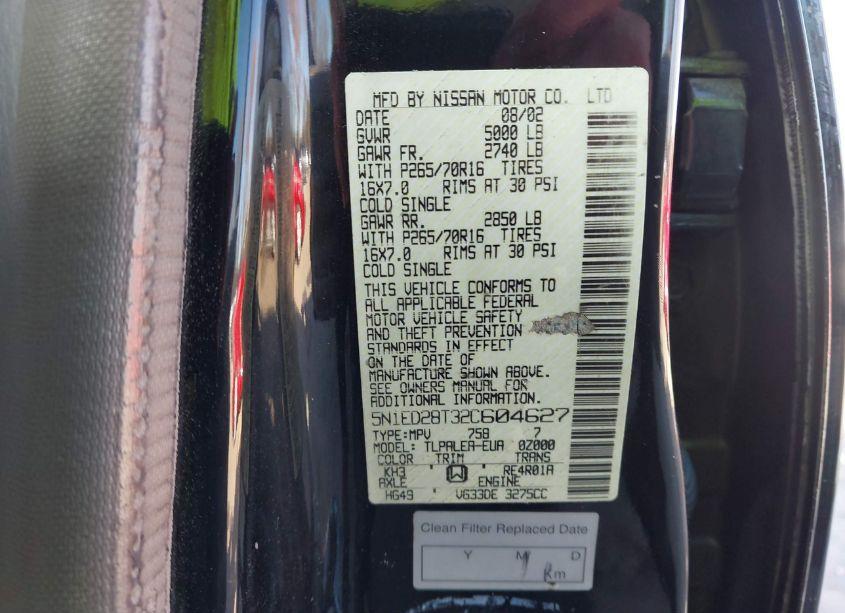 Photo 9 of 2002 Nissan Xterra XE (VIN 5N1ED28T32C604627)