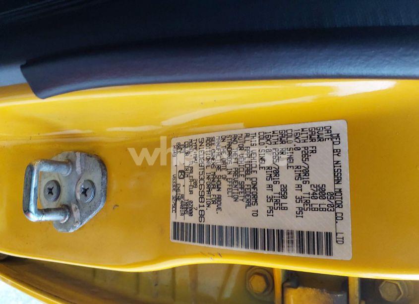 Photo 9 of 2003 Nissan Xterra XE (VIN 5N1ED28T53C698186)