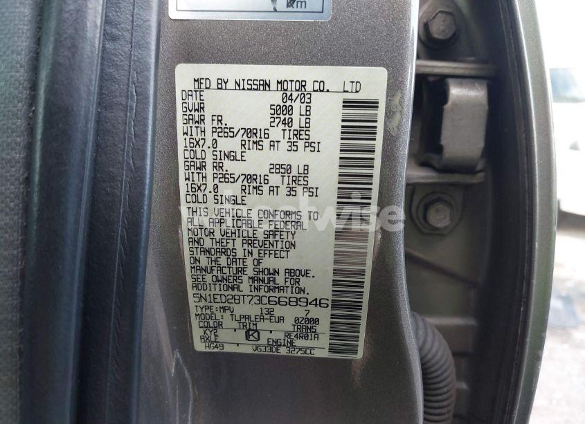 Photo 9 of 2003 Nissan Xterra XE (VIN 5N1ED28T73C668946)