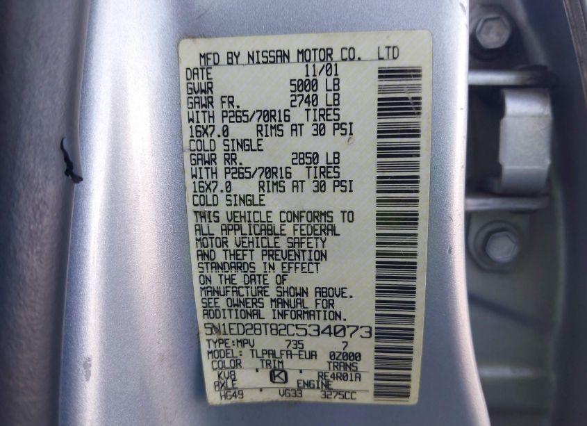 Photo 9 of 2002 Nissan Xterra SE (VIN 5N1ED28T82C534073)