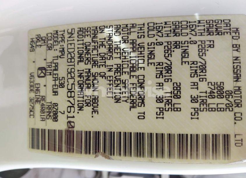 Photo 9 of 2002 Nissan Xterra XE (VIN 5N1ED28T92C587610)