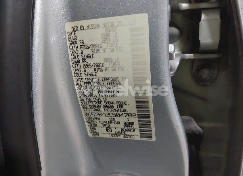 Photo 9 of 2002 Nissan Xterra XE (VIN 5N1ED28Y12C504702)