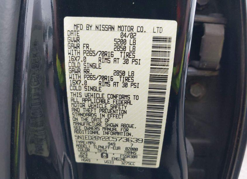 Photo 9 of 2002 Nissan Xterra SE (VIN 5N1ED28Y22C573639)