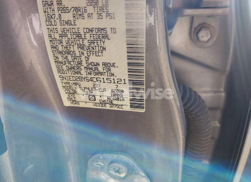 Photo 9 of 2004 Nissan Xterra XE (VIN 5N1ED28Y64C615121)