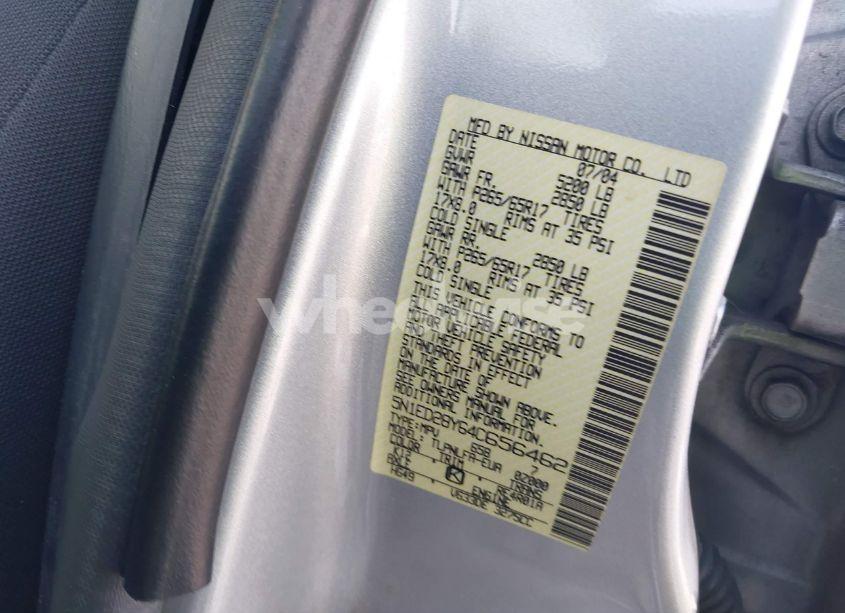 Photo 9 of 2004 Nissan Xterra SE (VIN 5N1ED28Y64C656462)