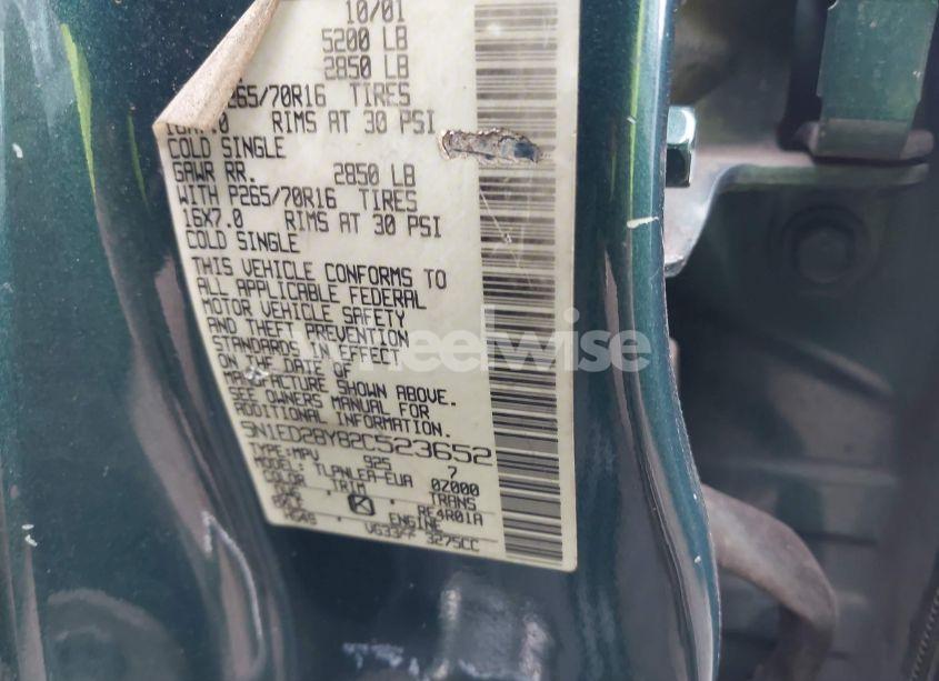 Photo 9 of 2002 Nissan Xterra XE (VIN 5N1ED28Y82C523652)