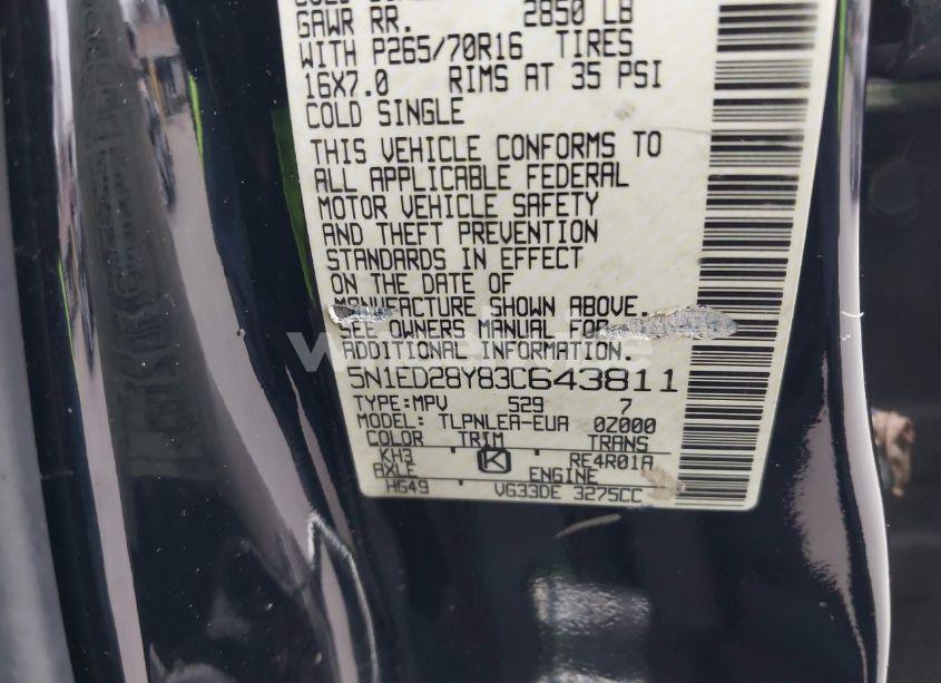 Photo 9 of 2003 Nissan Xterra XE (VIN 5N1ED28Y83C643811)