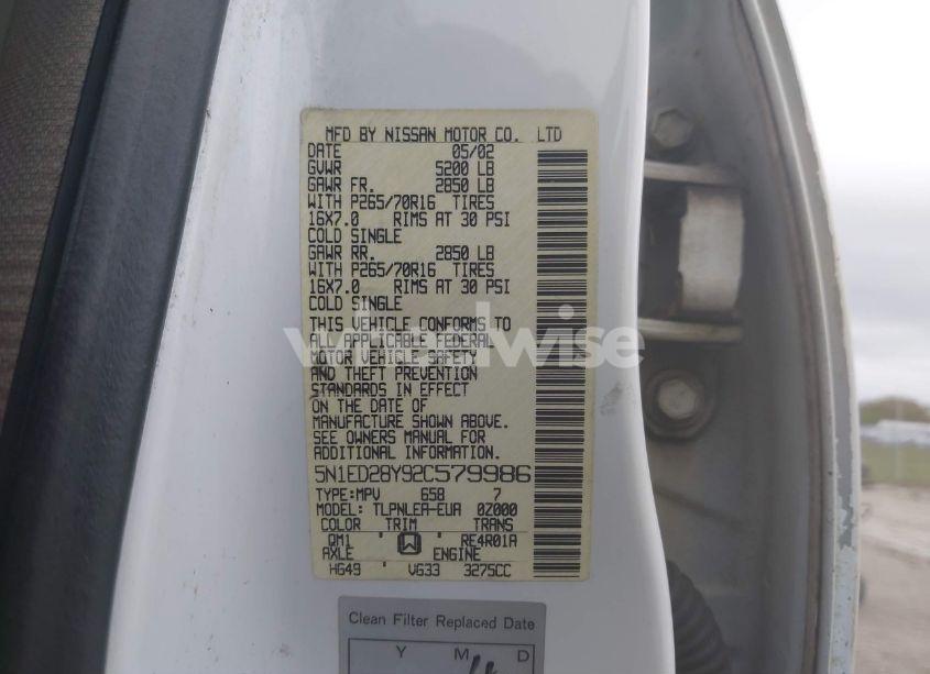 Photo 9 of 2002 Nissan Xterra XE (VIN 5N1ED28Y92C579986)