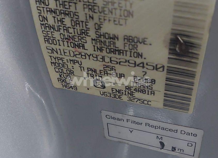 Photo 9 of 2003 Nissan Xterra XE (VIN 5N1ED28Y93C629450)