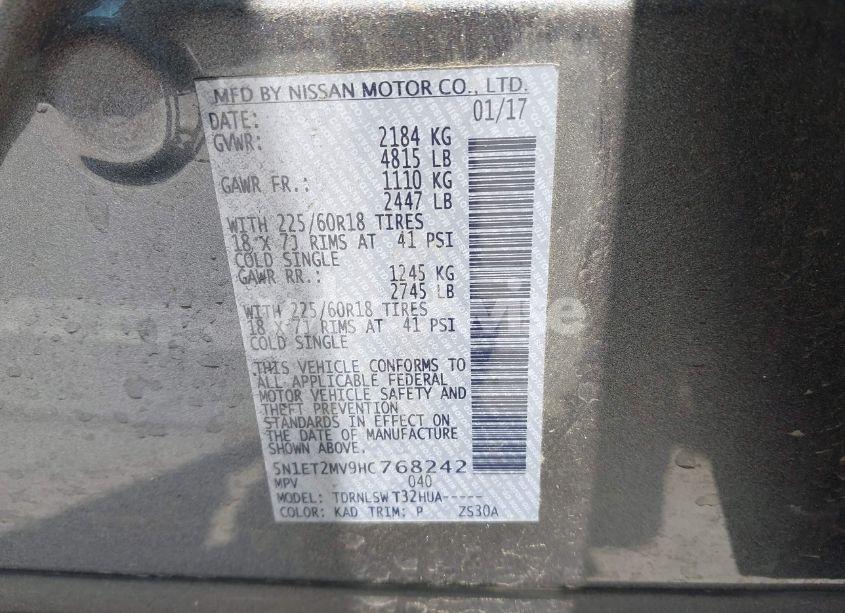 Photo 9 of 2017 Nissan Rogue HYBRID SL (VIN 5N1ET2MV9HC768242)