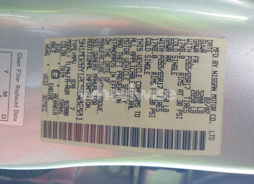 Photo 9 of 2002 Nissan Xterra SE S/C (VIN 5N1MD28Y12C560201)