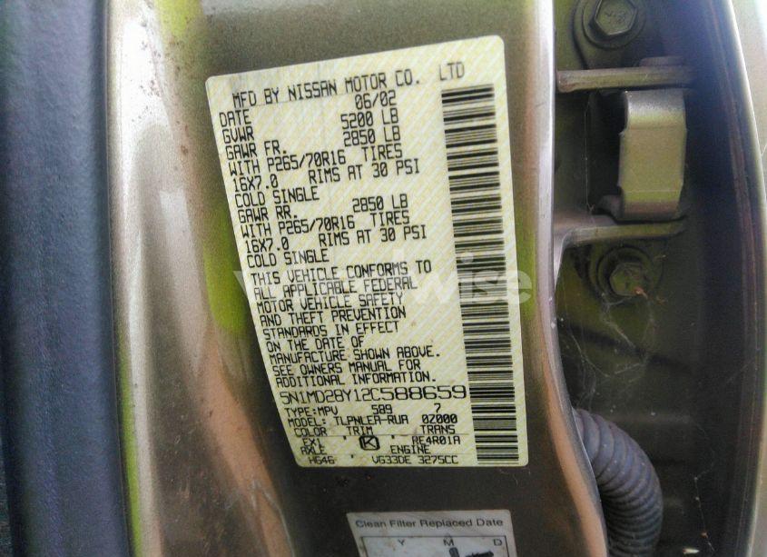 Photo 9 of 2002 Nissan Xterra XE S/C W/VSS (VIN 5N1MD28Y12C588659)