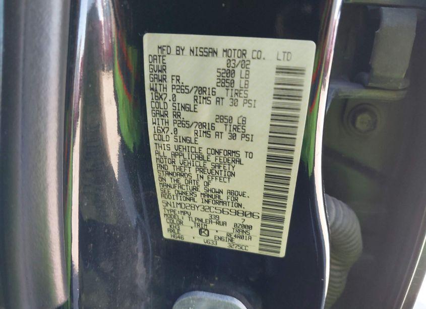 Photo 9 of 2002 Nissan Xterra XE S/C W/VSS (VIN 5N1MD28Y32C569806)