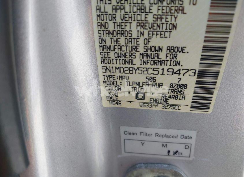 Photo 9 of 2002 Nissan Xterra SE S/C (VIN 5N1MD28Y52C519473)