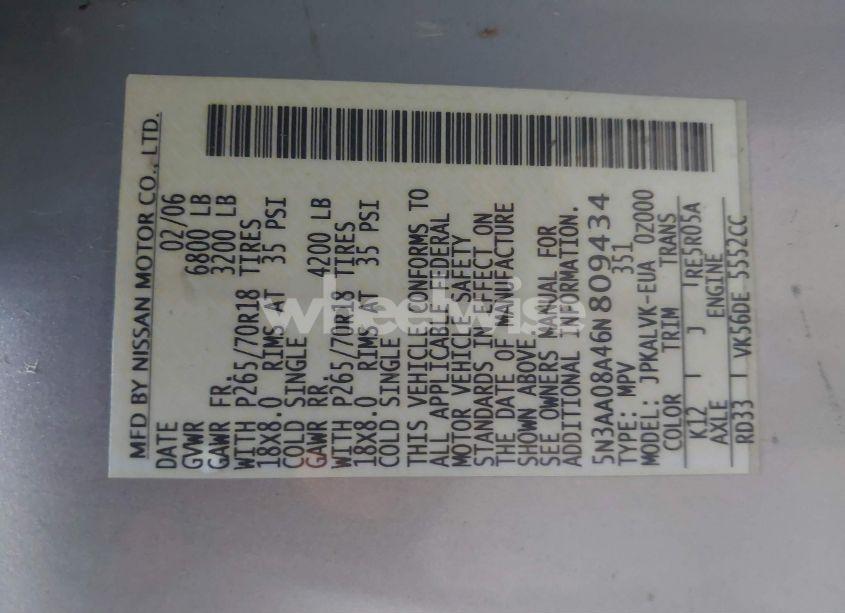 Photo 9 of 2006 Infiniti Qx56 N/A (VIN 5N3AA08A46N809434)