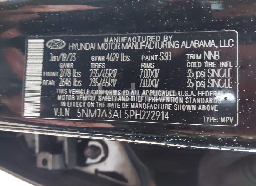 Photo 9 of 2023 Hyundai Tucson SE (VIN 5NMJA3AE5PH222914)