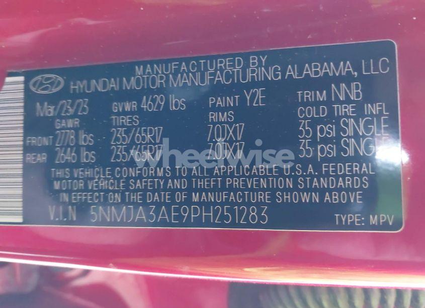 Photo 9 of 2023 Hyundai Tucson SE (VIN 5NMJA3AE9PH251283)