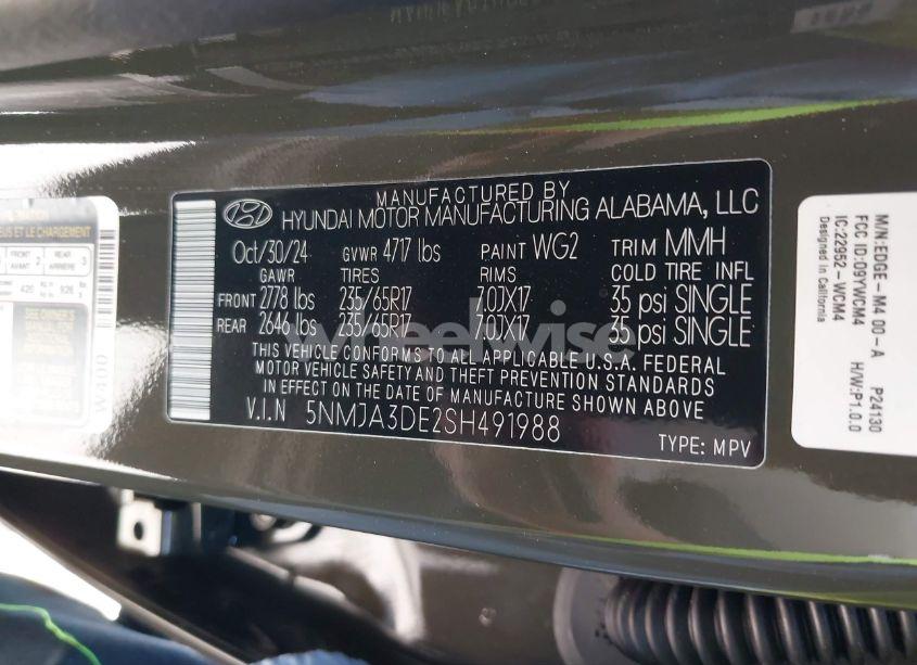 Photo 9 of 2025 Hyundai Tucson SE (VIN 5NMJA3DE2SH491988)