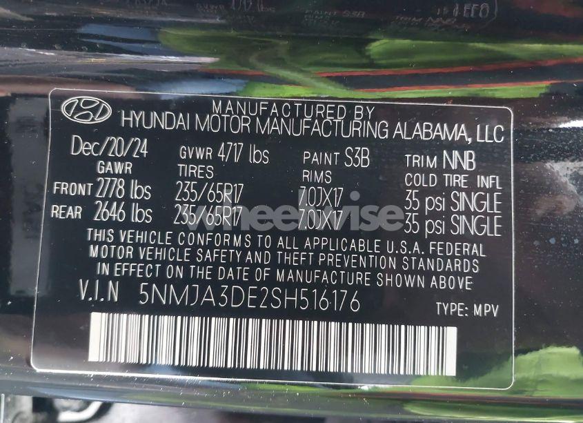 Photo 9 of 2025 Hyundai Tucson SE (VIN 5NMJA3DE2SH516176)