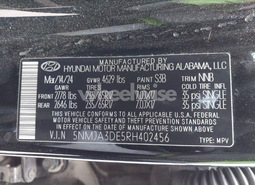 Photo 9 of 2024 Hyundai Tucson SE (VIN 5NMJA3DE5RH402456)