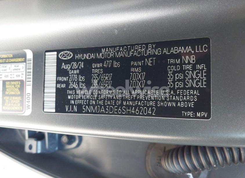 Photo 9 of 2025 Hyundai Tucson SE (VIN 5NMJA3DE6SH462042)