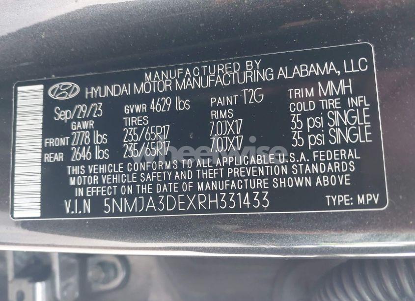 Photo 9 of 2024 Hyundai Tucson SE (VIN 5NMJA3DEXRH331433)