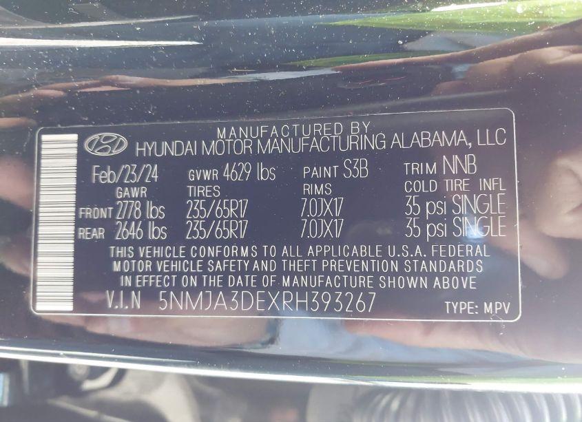 Photo 9 of 2024 Hyundai Tucson SE (VIN 5NMJA3DEXRH393267)