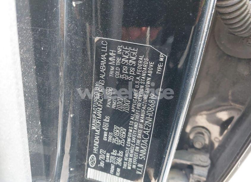 Photo 9 of 2022 Hyundai Tucson SE (VIN 5NMJACAE2NH086819)