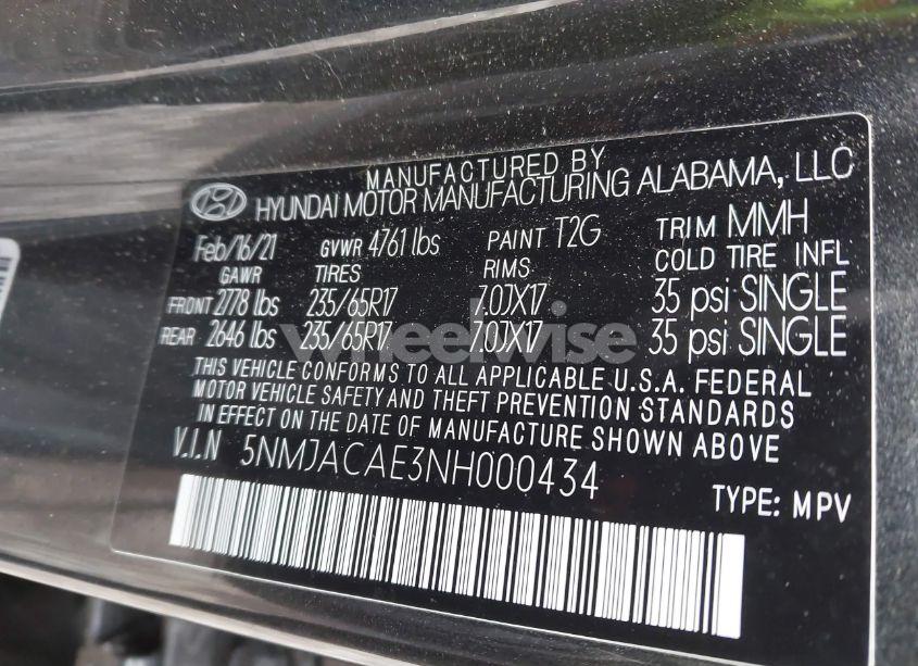 Photo 9 of 2022 Hyundai Tucson SE (VIN 5NMJACAE3NH000434)